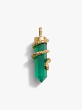 Awe green onyx snake amulet pendant